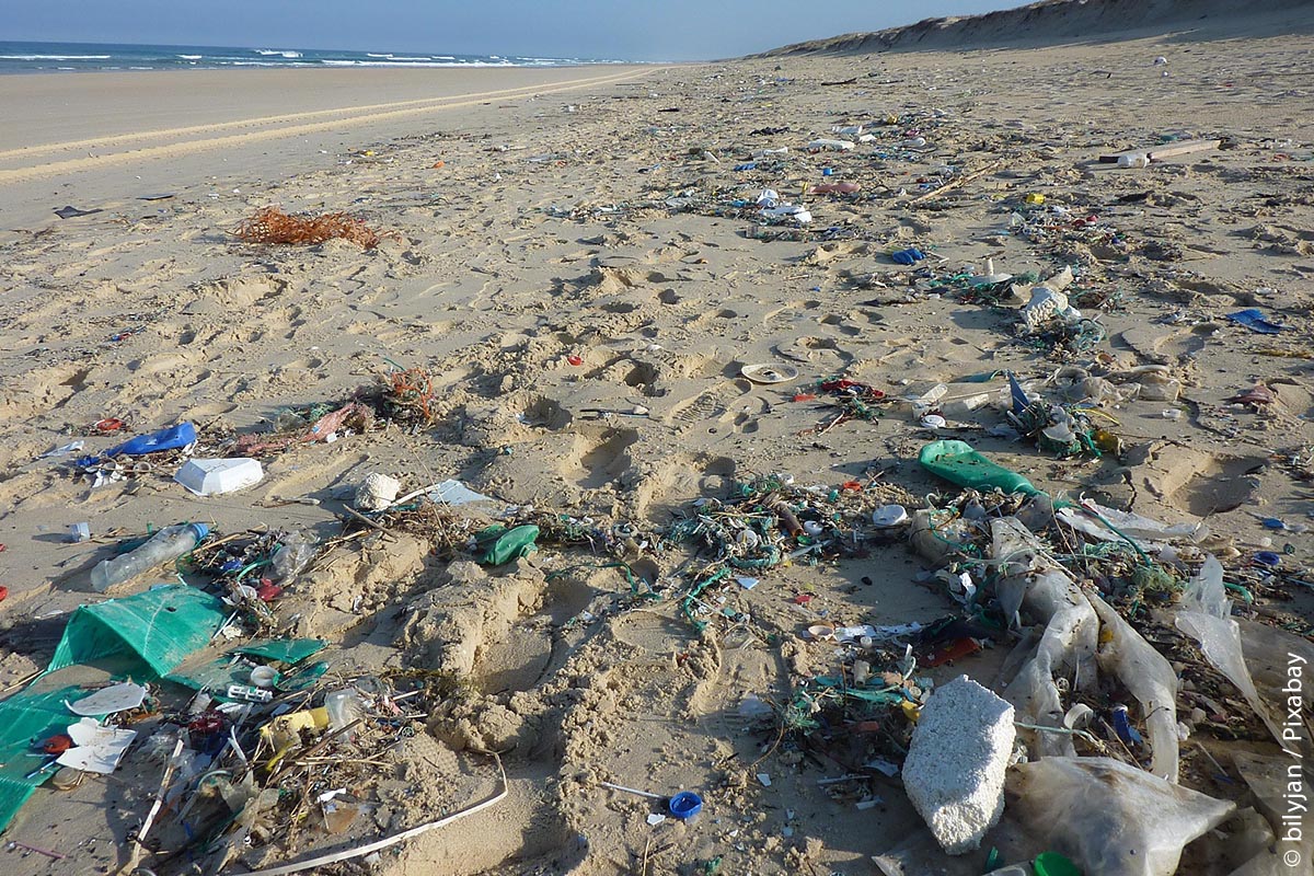 Selbst die Meere sind voll von Plastikmüll und ein kleiner Teil davon wird immer wieder an die schönsten Strände gespült.