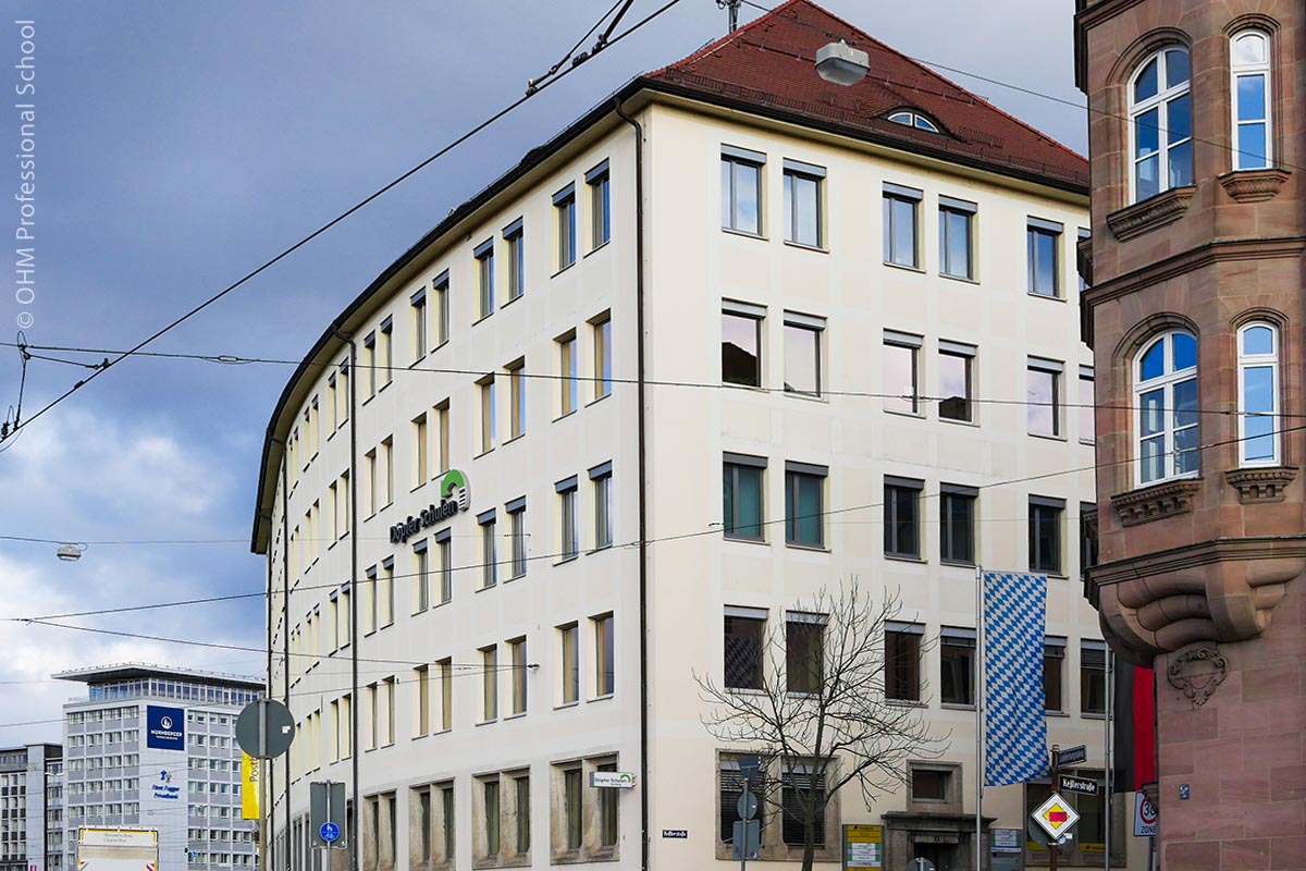 Die OHM Professional School befindet im Herzen Nürnbergs, nur wenige Gehminuten von der Altstadt entfernt.