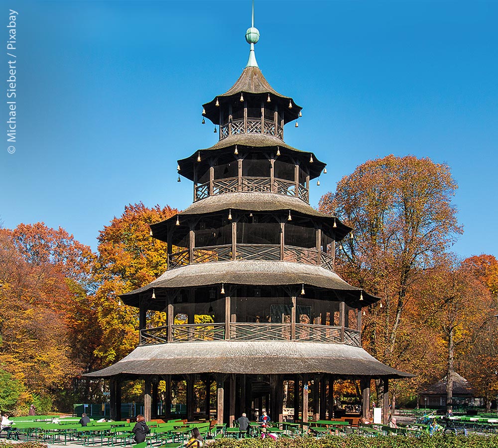 Chinesischer Turm in München im Englischen Garten