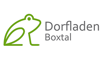 Logo des Dorfladens Boxtal mit einem stilisierten grünen Frosch als Symbol